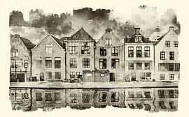 Dokkum Aquarell von Peter Bolman