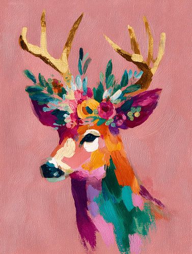 Kleurrijk Rendier Portret