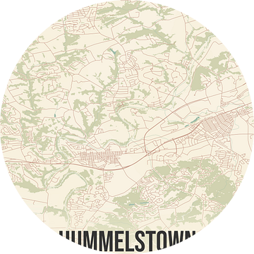 Vintage landkaart van Hummelstown (Pennsylvania), USA. van Rezona