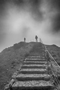 people on the pico arieiro on madeira island