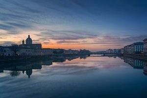 Florenz, Lungarno bei Sonnenuntergang