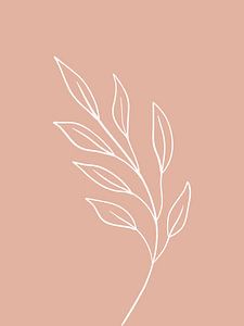 Pink Leaf - Botanische Print van MDRN HOME