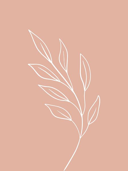 Pink Leaf - Botanische Print van MDRN HOME