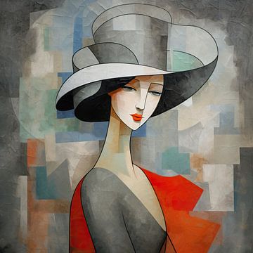 Lady with Hat 121.81 by Blikvanger Schilderijen