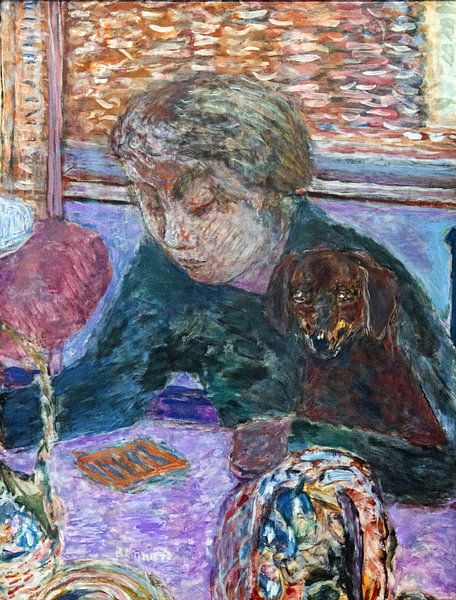 Portret met hond, Pierre Bonnard, 1941 van Atelier Liesjes