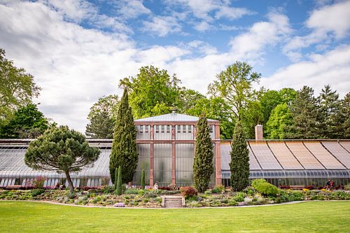 Oude kassen in de botanische tuin van Karlsruhe