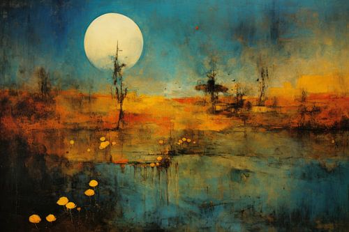 Atmosphärische Landschaft in warmen Farbtönen