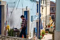 BBQ Outside in an alley in Lisbon