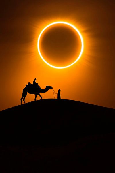 Zonsverduistering boven de woestijn van Poster Art Shop