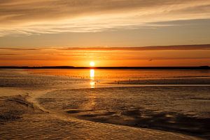 Sonnenuntergang Wattenmeer Ameland von Anja Brouwer Fotografie