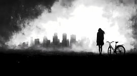 Einsamkeit – Mädchen, schwarz-weiß von Jan Bechtum