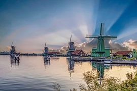 Sonnenaufgang in De Zaanse Schans, die Niederlande