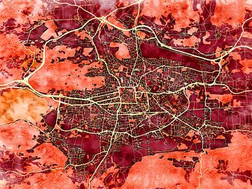 Kaart van Klagenfurt in de stijl 'Amber Autumn' van Maporia