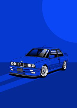 Art Car BMW E30 M3 blue by D.Crativeart