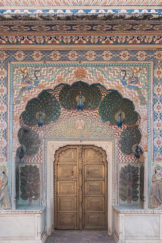 Deur met mozaïek en pauwen | fine art fotoprint