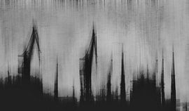 Grues de chargement noir-blanc