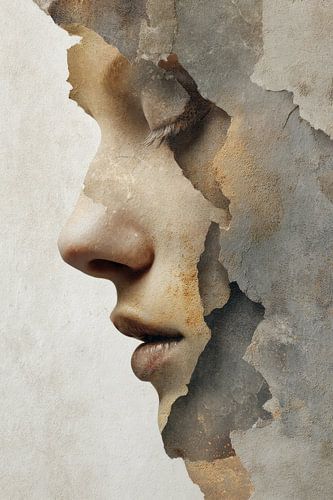 vrouw abstracte muur kunst