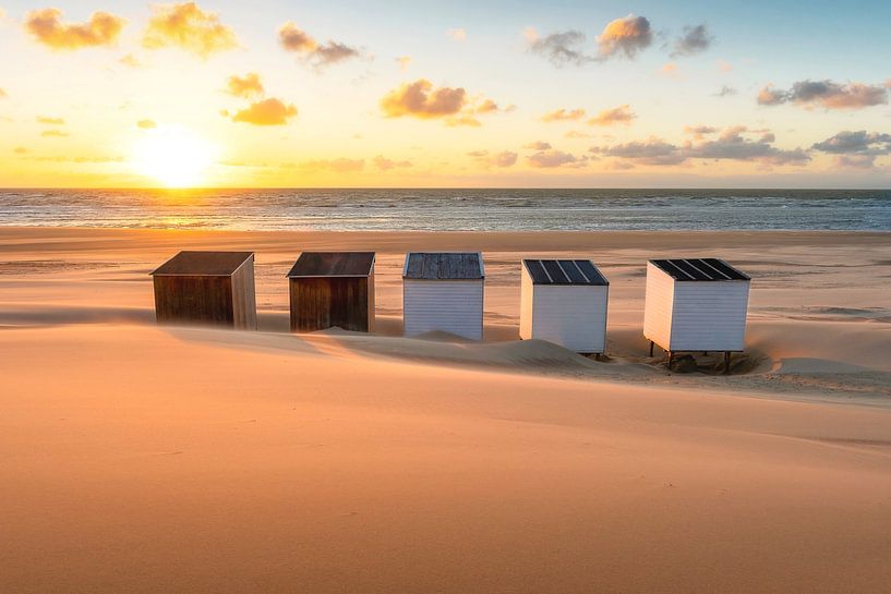 Neighbours (beach houses Oostkapelle) by Thom Brouwer