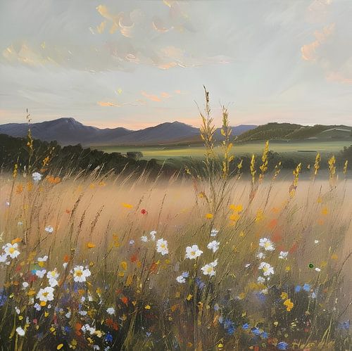 Wildflowers in a field (oil paint)