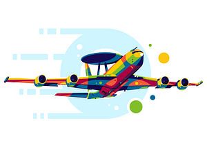 E-3 Sentry AWACS in Pop Art von Lintang Wicaksono