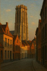 Mechelen bei Sonnenuntergang - Großes Licht und ruhige Straßen