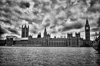 house of parliament Londen Zwart Wit von Jaco Verheul Miniaturansicht