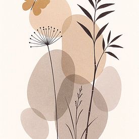 bamboo and butterfly Japandi by Claudia Gründler