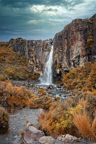 Waterval in Tongariro NP, Nieuw Zeeland