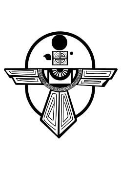 Thunderbird-embleem met spiraalvormige kraag