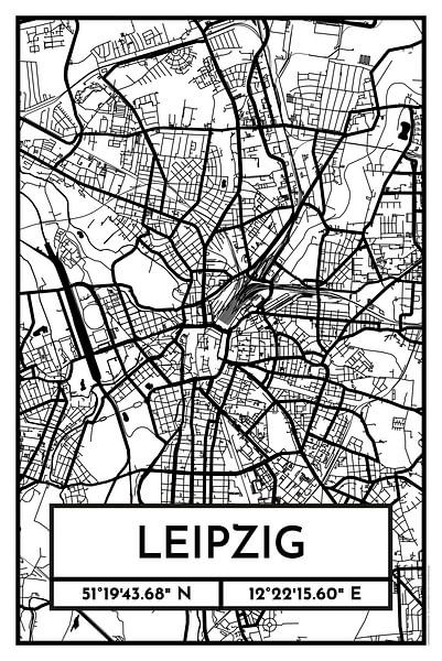 Leipzig - Conception du plan de la ville Plan de la ville (Rétro) par ViaMapia