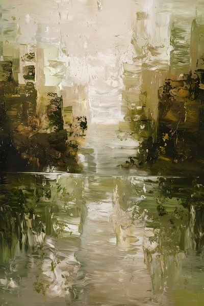 Abstrakte Landschaft in Grüntönen von Imperial Art House