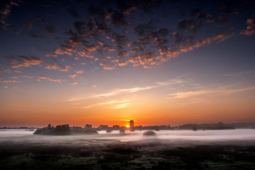 Zonsopkomst bij de toren van Ruud Peters