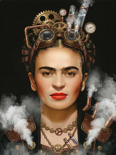 Frida im Steampunk-Stil (3) von Ingrid van der Meer