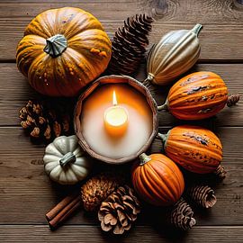 Pumpkins and cones by Laly Laura