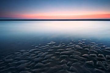 Het strand van Katwijk na Zonsondergang