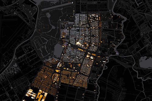 Kaart van Amstelveen abstract