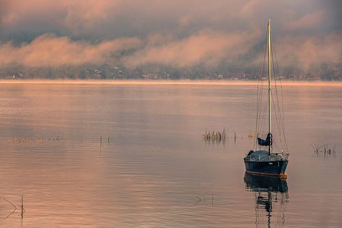 Zonsopkomst Murten, Zwitserland