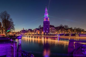 Montelbaanstoren tijdens Amsterdam Light Festival van Jeroen de Jongh