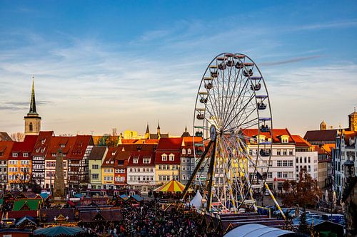 Wandeling door de hoofdstad van Thüringen op een koude winterdag - Erfurt - Duitsland