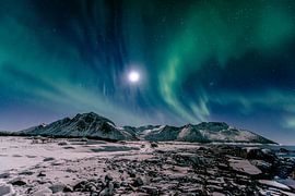 Aurora Northern Polar light in night sky over Northern Norway by Sjoerd van der Wal Photography
