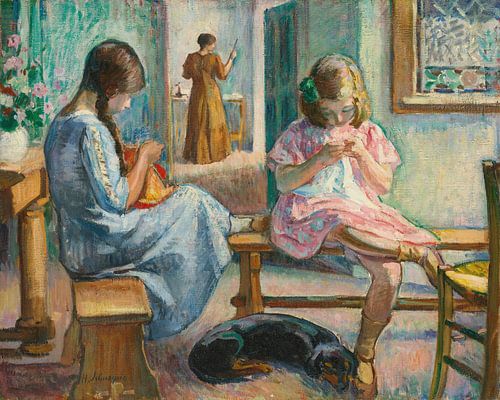 Martha en Nono in een interieur, Henri Lebasque