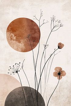 Minimalist Japandi floral design