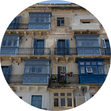 Woningen in blauwe en witte tinten