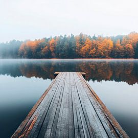 Nebliger See von Poster Art Shop