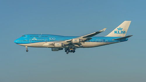 KLM Boeing 747-400M verkeersvliegtuig.