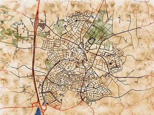Map of Barneveld with the style 'Serene Summer'