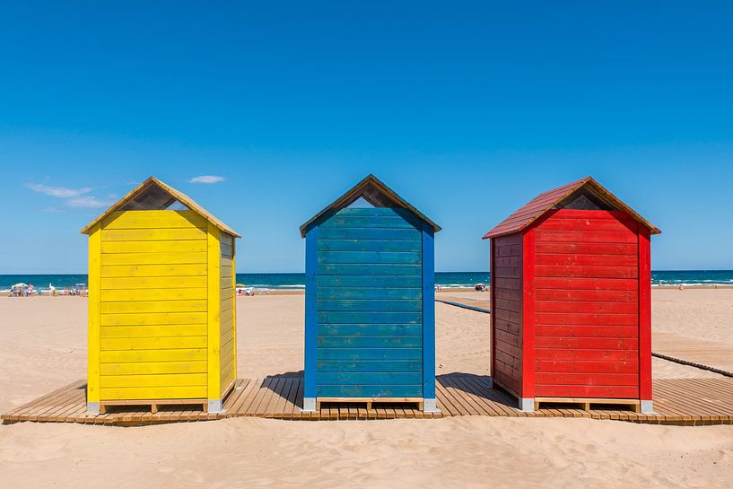 Three bathing huts by Dieter Walther
