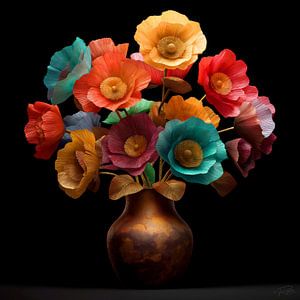 Sculpture florale texturée