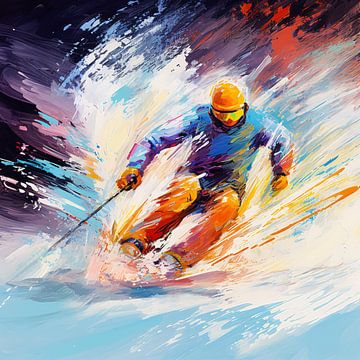 Wintersport fanaten canvas van Surreal Media