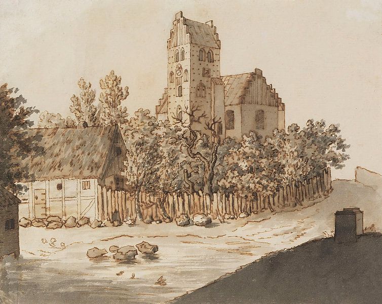 Lyngby church, Caspar David Friedrich - 1795 by Het Archief